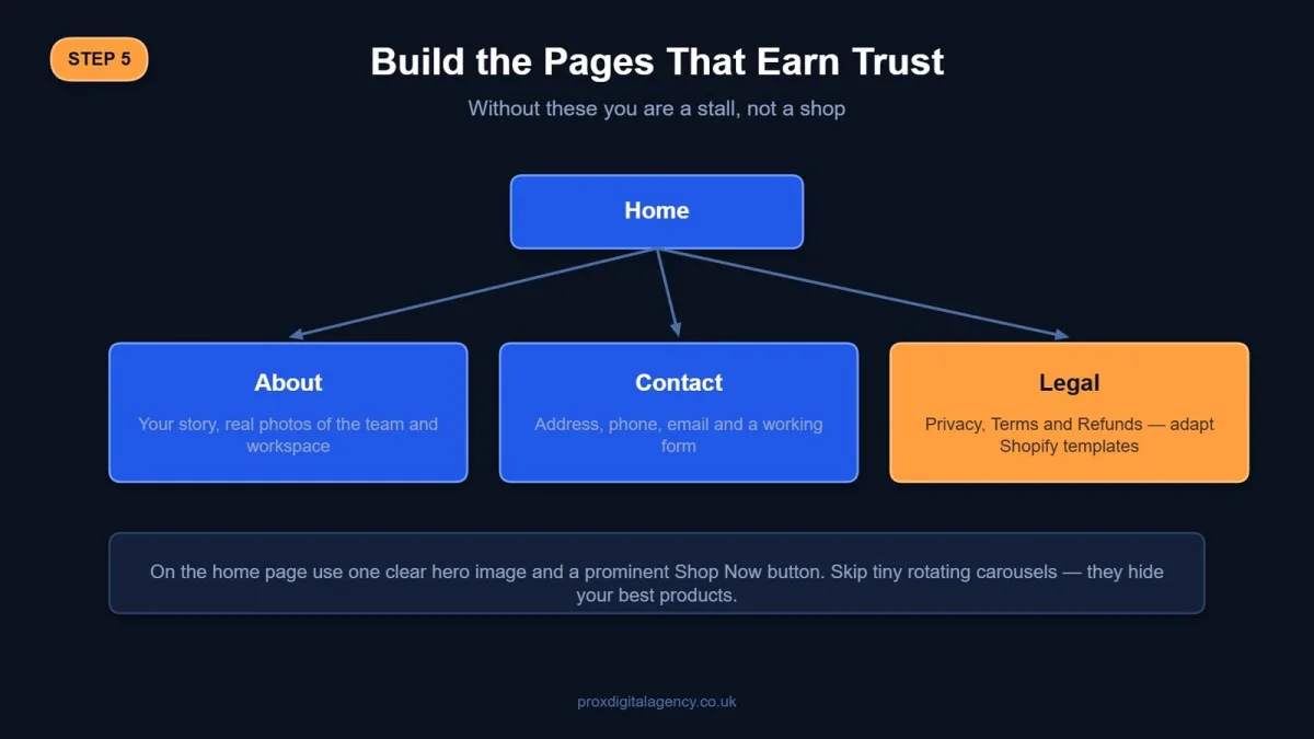 The core Shopify pages that build customer trust